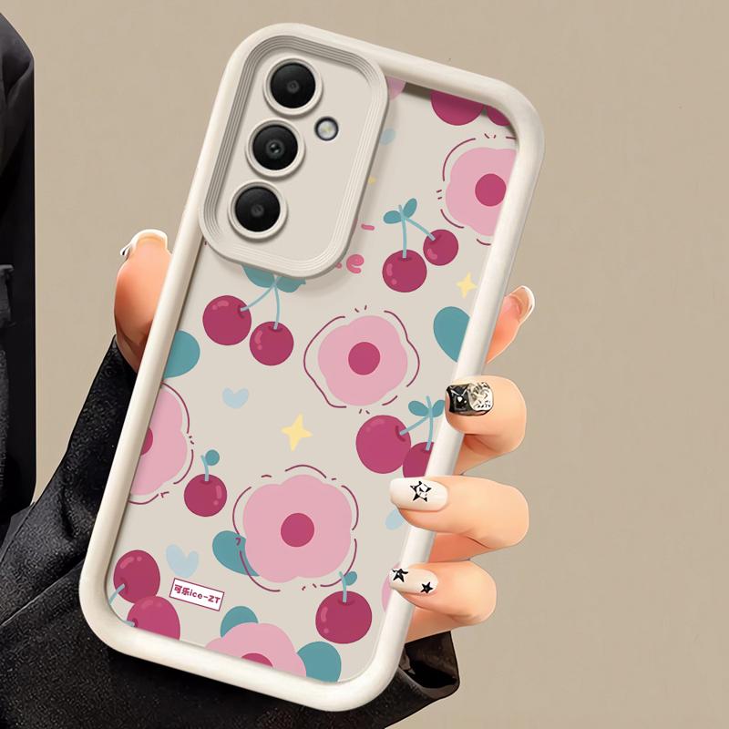 Handyhülle für Samsung Galaxy A55 A52 A33 Hüllen A24 A15 A12 A23 A22 5G A54 A52s A53 A14 funda Abdeckung Cartoon Einfache Kirschfrucht