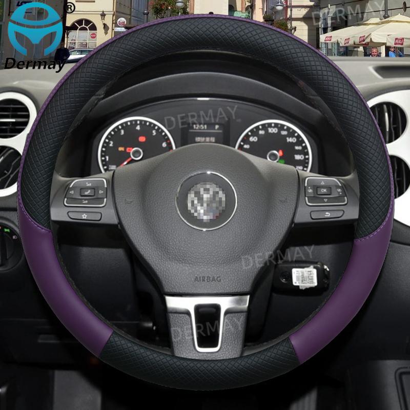 100% DERMAY Brand for VW Golf 5 V Car Steering Wheel Cover Microfiber Leather Anti-slip Auto Accessories