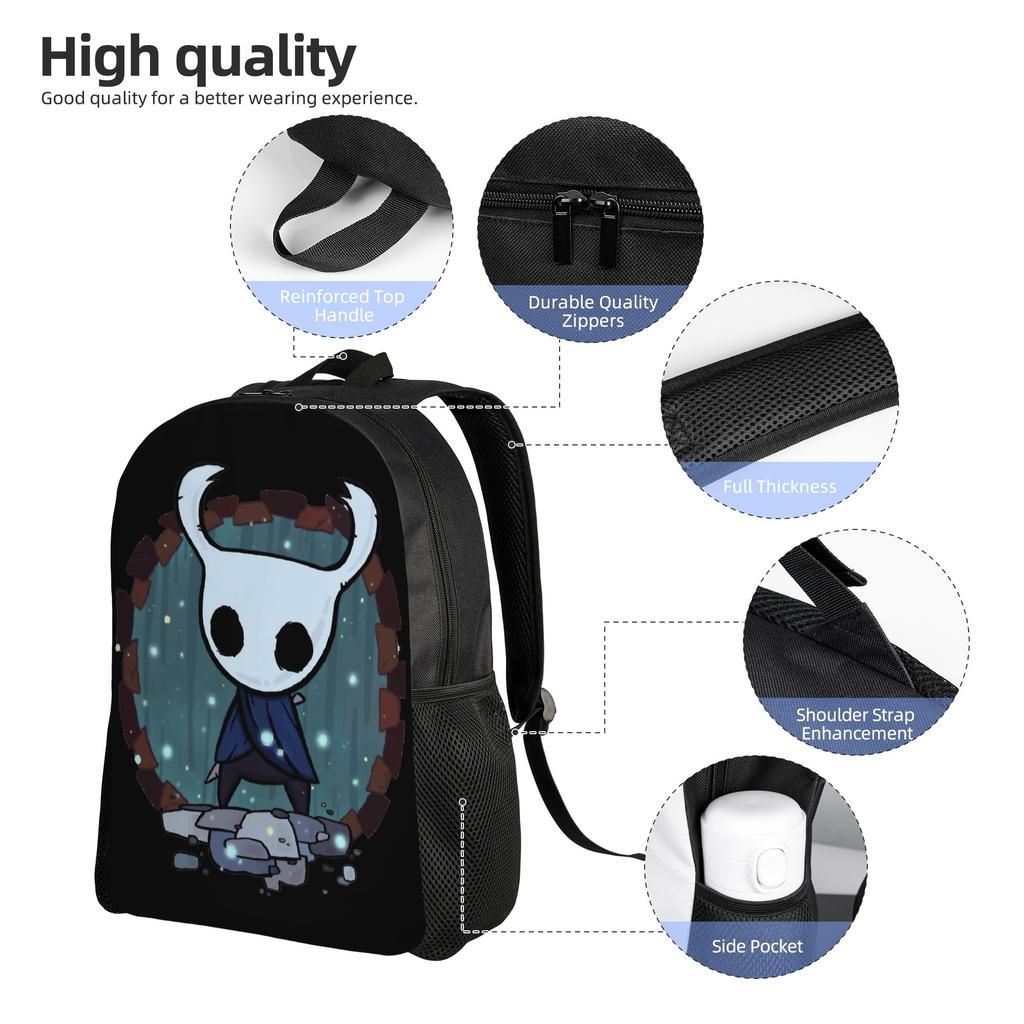 Hollow Knight Gioco d'Avventura Zaino Classico Sportivo Studente Lavoro Daypack per Uomo Donna Computer Portatile Borse in Tela