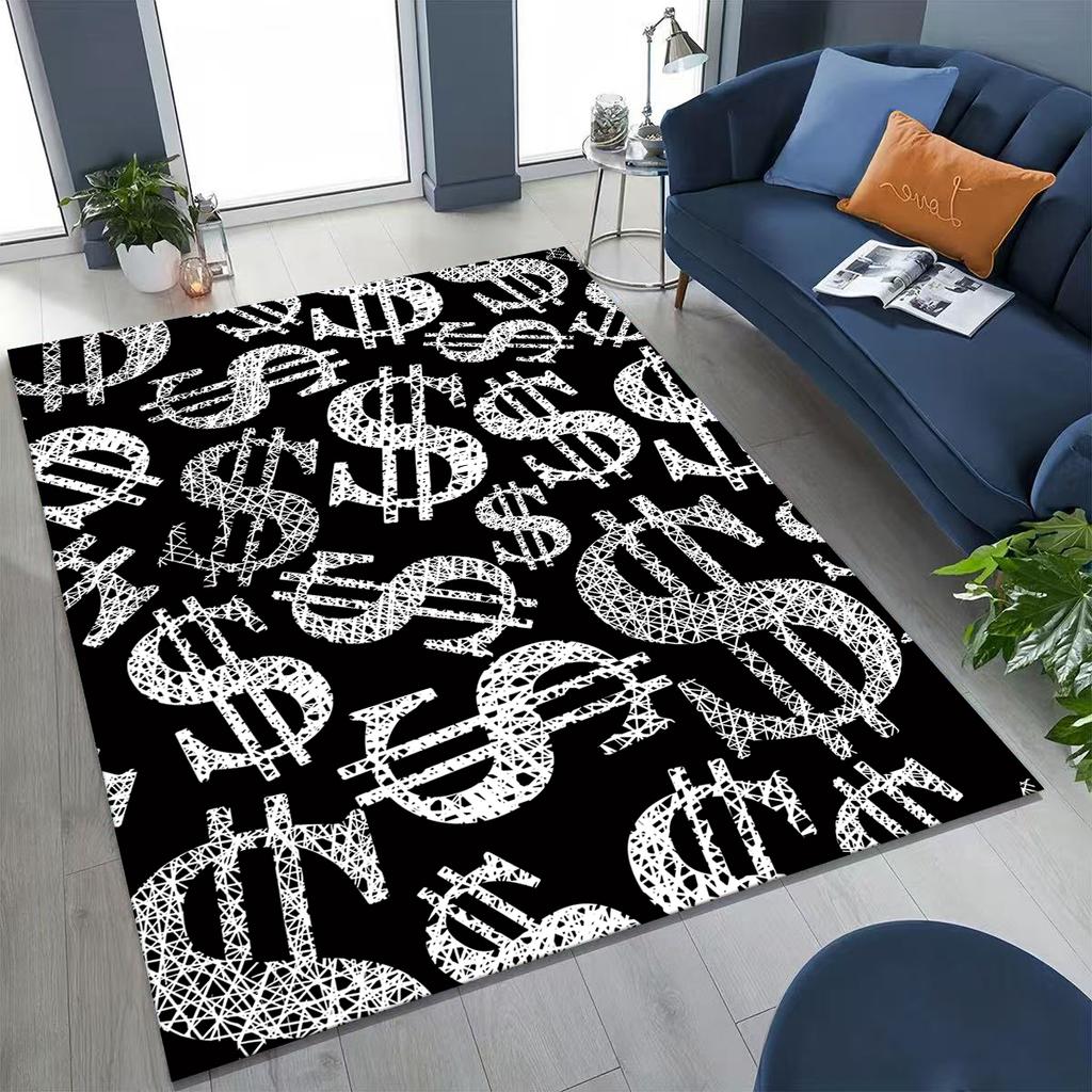 3D Personality Money USD Euro RICH Pattern Rug for Bedroom Living Room Sofa Home Doormat Decor,Large Kid Play Non-slip Floor Mat