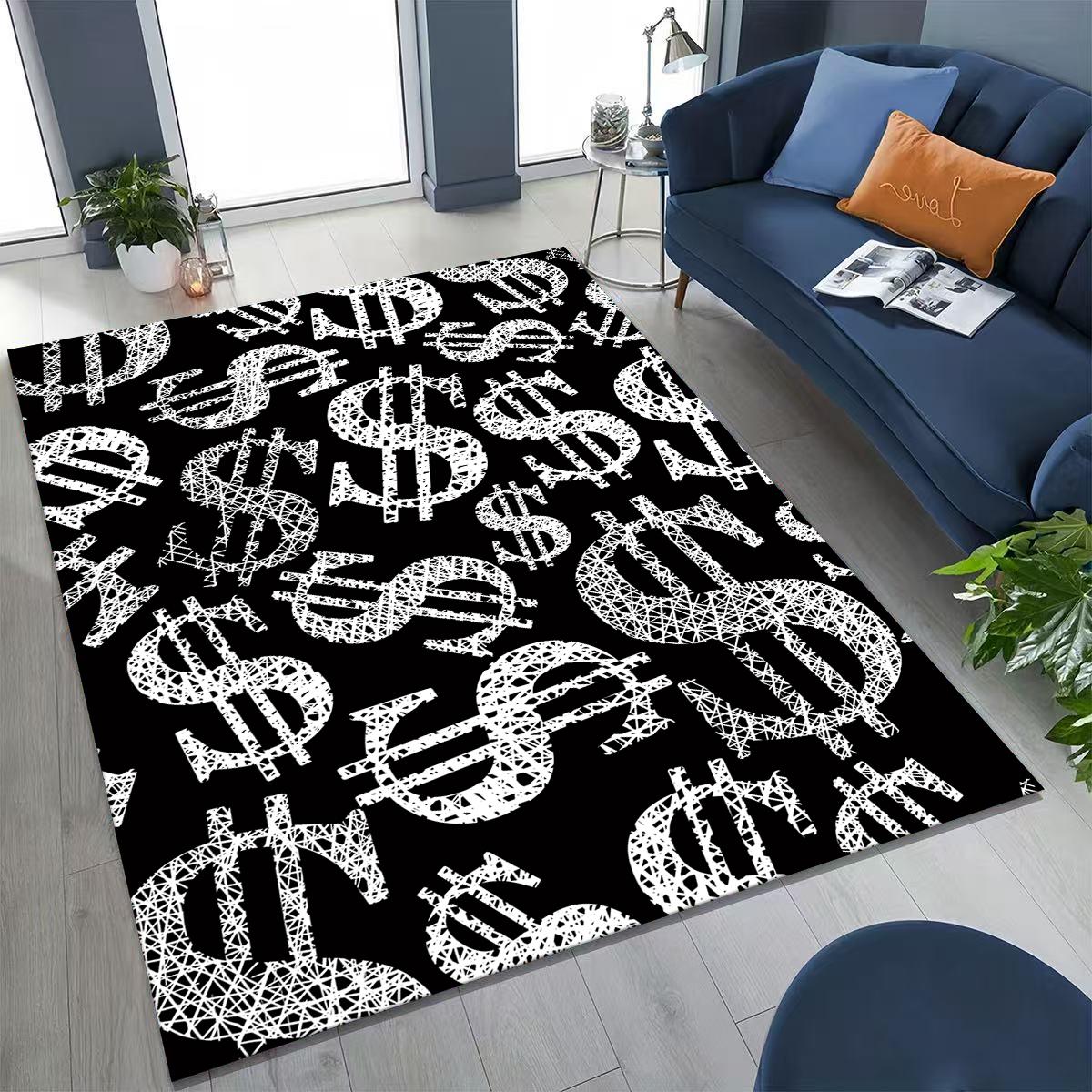 

3D Vortex Illusion Money USD Euro Pattern Rug for Bedroom Living Room Sofa Home Doormat Decor,Large Kid Play Non-slip Floor Mat 60x90cm( 23x35in )