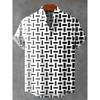 3D Digital Printing Image of Linen Short Sleeved Shirt, Designed for Men's Party Atmosphere, Casual Style, Retro Men's Shirt