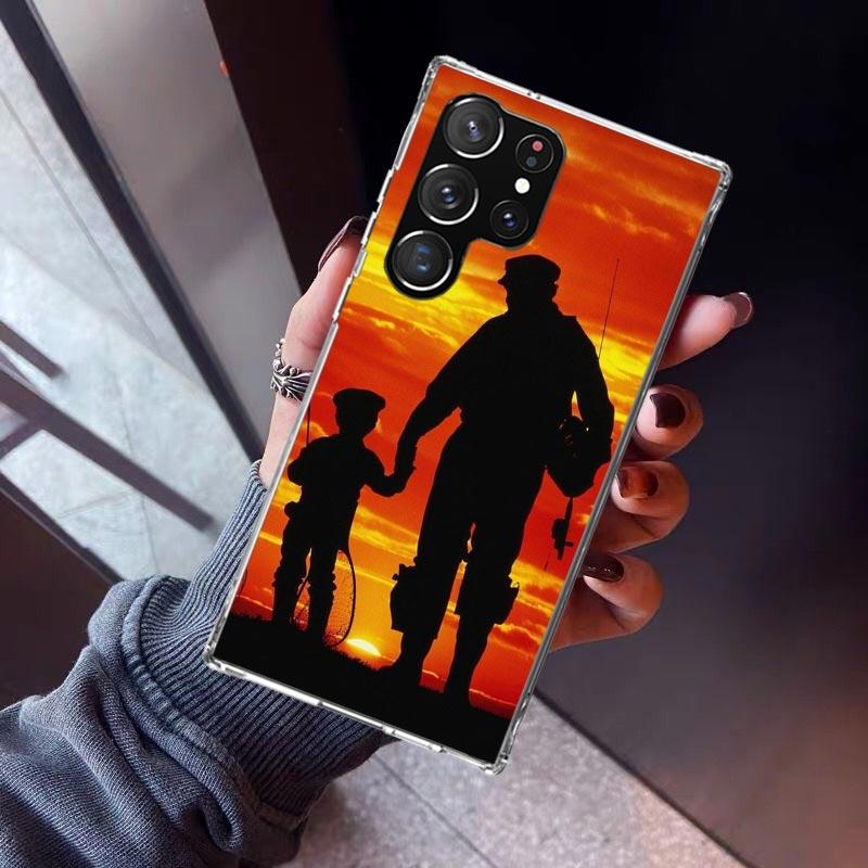 Hunting Fishing Man Phone Case For Samsung Galaxy S23 S24 S25 Edge S26 Ultra S22 + S21 Plus S20 FE Cover Silicone Print Shell Ga