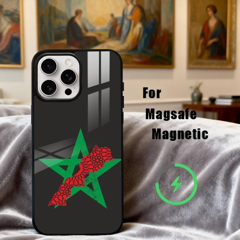 M-Maroc-C M-Morocco F-Flag Phone Case For iPhone17,16,15,14,13,12,11 Plus,Pro Max Magnetic For Magsafe Wireless Charging