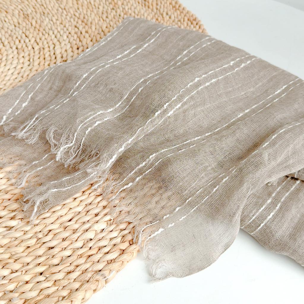 Pure Rain Dew Linen Primary Color Scarf Japanese And Korean Style Sunscreen Silk Scarf Thin Yarn Scarf