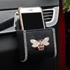 Auto-Lüftungsschlitz-Aufbewahrungsbox Auto-Lüftungsschlitz-Handyhalter Tasche Aufbewahrungskoffer Handgefertigt Feine Nähte Glänzende Lüftungsschlitz-Aufbewahrungsbox Hält Schlüssel