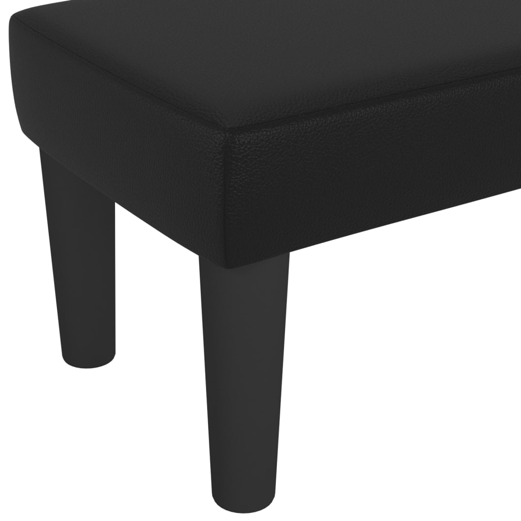 Black Bench 100 x 30 x 30 cm Faux Leather