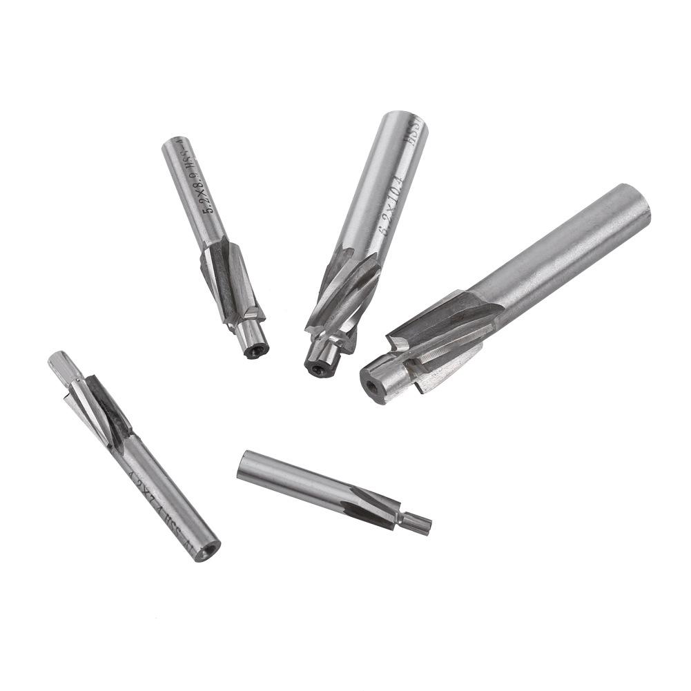 5pcs M3M8 Contrabore End Mill Pilot Milling Cutter Countersink Router