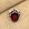Roter Granat Edelstein 925 Sterling Silber handgefertigter Schmuckring für Hochzeitsgeschenk
