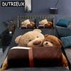 Simple Teddy Bear Pattern Bedding Set - Ideal For Children & Adults' Bedroom Decoration