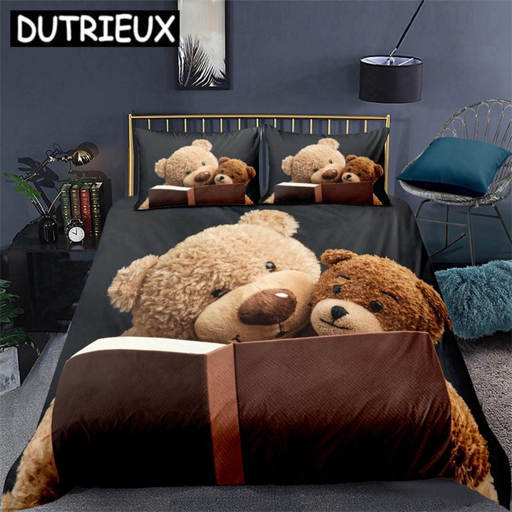 Simple Teddy Bear Pattern Bedding Set - Ideal For Children & Adults' Bedroom Decoration