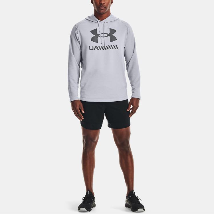 Under Armour Tech Logo Loose Fit Hoodie Men Hoodies Gray 1363663-011