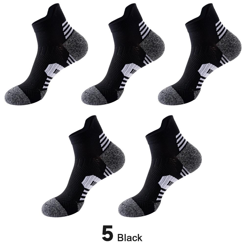 Men's Breathable Sweat-Absorbent Short Socks - Towel Bottom, Thickened for Running, Hiking, and Outdoor Sports