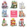 Mini Blocks Cute Street Creative Store Small Shop Coffee Food Flower Fun Building Bricks Girl Gifts Toys For New Year Present
