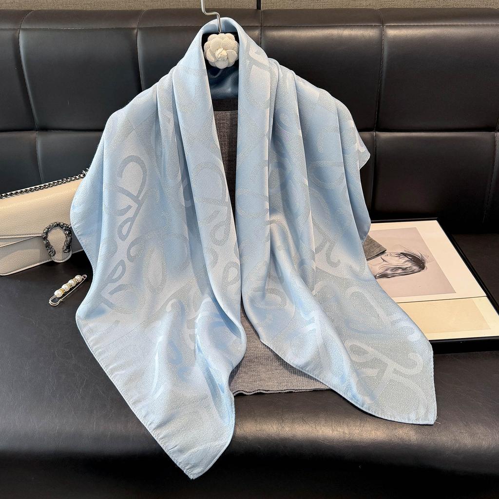 Spring Tencel Cotton Silk Scarf Fashion Classic Big Brand Style Square Scarf Shawl Women High-End Scarf Women