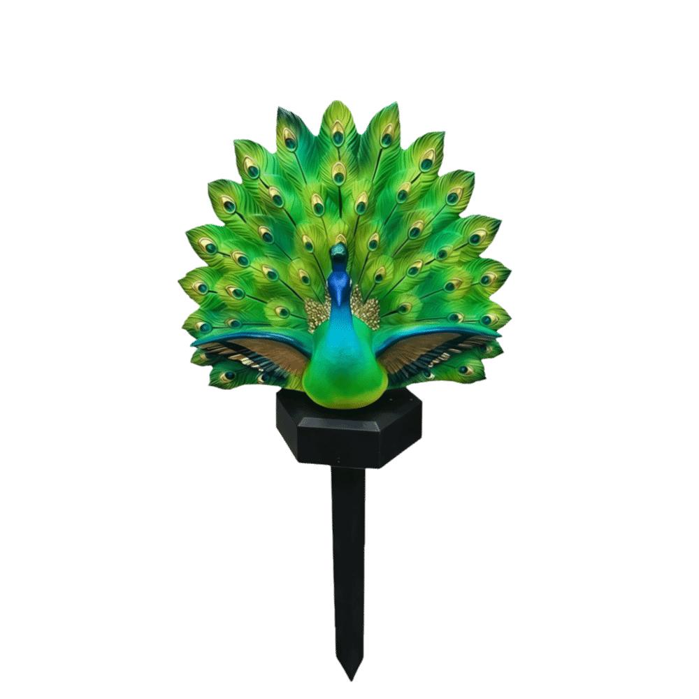 Resin Peacock Garden Decor Energy Saving Solar LED Peacock Figurine Light  Yard