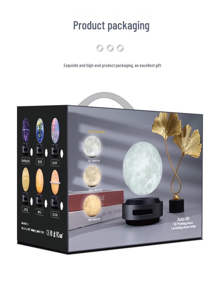 Smart Magnetic Levitation Moon Lamp: Automatic Lifting Ornament for Valentine's Day, Festivals & Commemorative Gifts