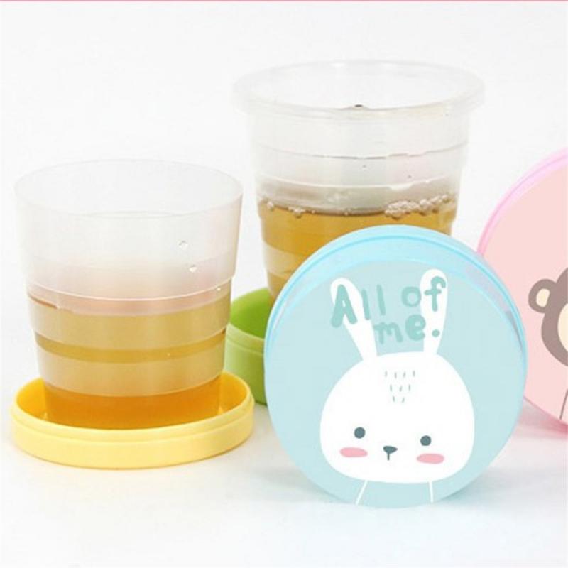 Folding Cup Portable Outdoor Travel Silicone Mini Retractable Cup Scalable With Lid Telescopic Cup