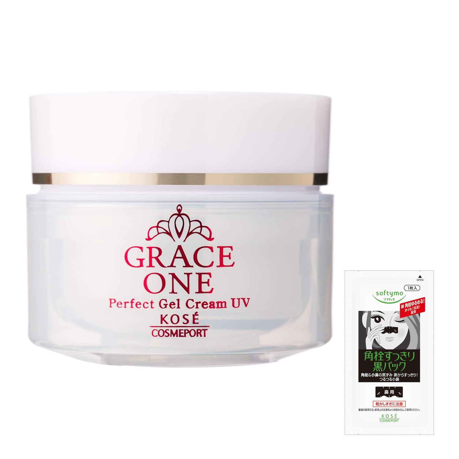 

KOSE Grace One All-in-One Rich Repair Gel UV (SPF50+ PA++++) 100g + Bonus Nose Blackhead Mask