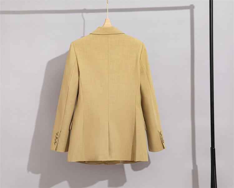 Women's Double-Breasted Slim-Fit Blazer - Formal High-End Jacket for Spring and Autumn