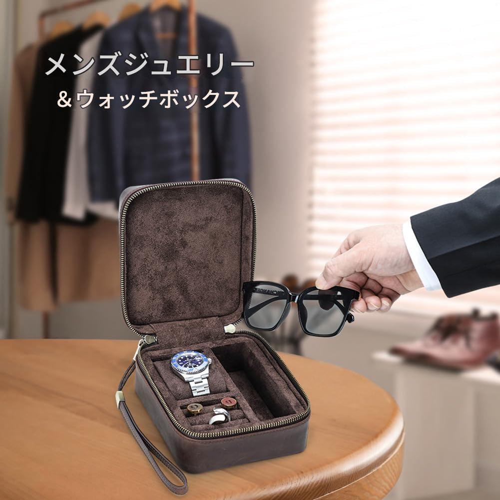 Family Single Watch Travel Storage Organizer for and Glasses Portable Protection with Wrist Strap and Zipper Contact's Case, Case, Watches, Earrings,