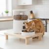 Non-slip Cat Food Dining Table Rack Wooden Raised Cat Bowl Stand Pet Feeder Stand  Home Use