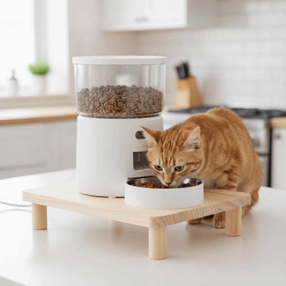 Non-slip Cat Food Dining Table Rack Wooden Raised Cat Bowl Stand Pet Feeder Stand  Home Use