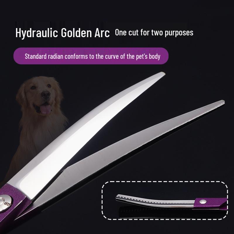 6.5-Inch Purple Pet Grooming Scissors Set: Curved, Upward, Downward, Thinning & Shaping Scissors