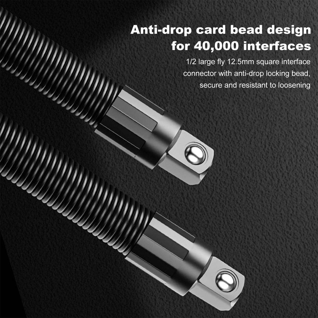 1/2 In Flexible Shaft Extension Extender 360 Dgree Flex Long Reach Ratchet Spanners Torque Socket High Torque Hand Drive Tools