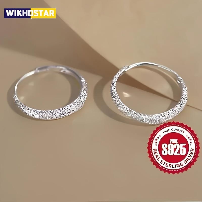 Pure Silvery Earrings For Women Frosted Sparkling Starry Circle Earrings  Valentine's Day Mother's Day Jewelry Gifts