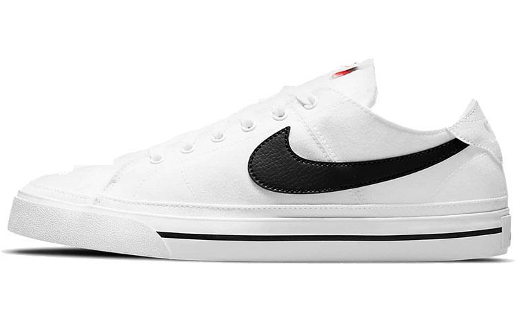 Nike Court Legacy Canvas White Black Swoosh CW6539-101 40.5
