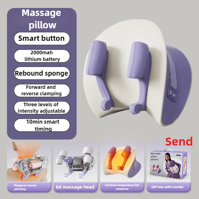 

Foreverlily Подушка для массажа шеи и шейного отдела позвоночника Перезаряжаемый 6D Эргономичный массажер для шеи и плеч Разминающий Массаж поясницы, ног, трапециевидной мышцы фиолетовый