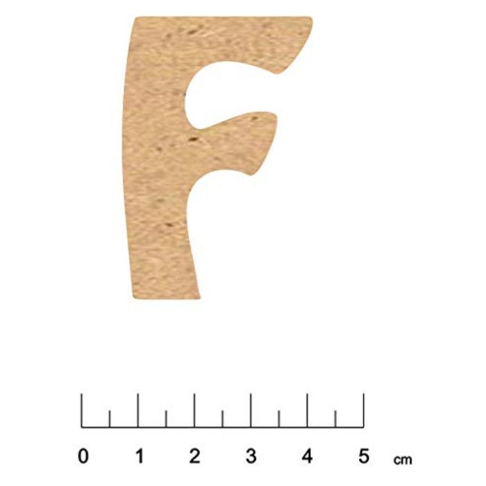 Alphabet en bois MDF adhésif 5 cm Lettre F
