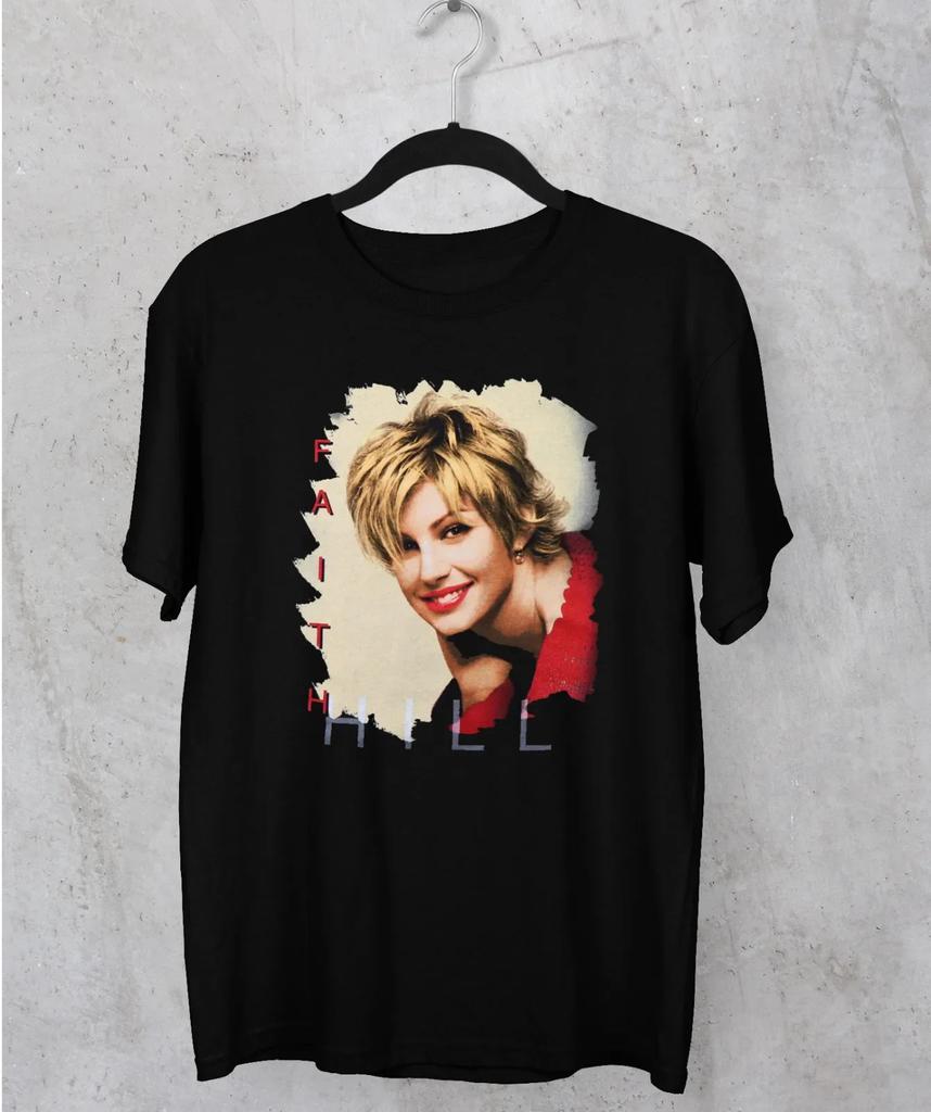 Vtg Faith Hill Smile Unisex Tshirt Black Short Sleeve All Size 1f938