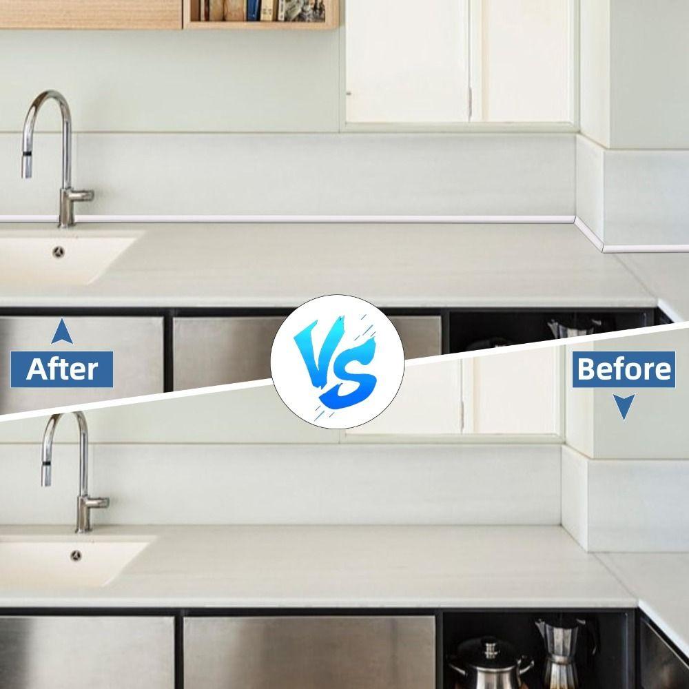 Protecție Colț Perete Baghetă Sfert de Cerc TPE Bandă Blocare Apă Decor Îmbinare Margine Dulap