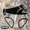 2 STÜCK/Set Nahtlose Baumwollslips Damen Sexy Damenunterwäsche Mittelhoch geschnittene Unterwäsche für Damen Slips Pantys Bequeme Sport-Lingerie