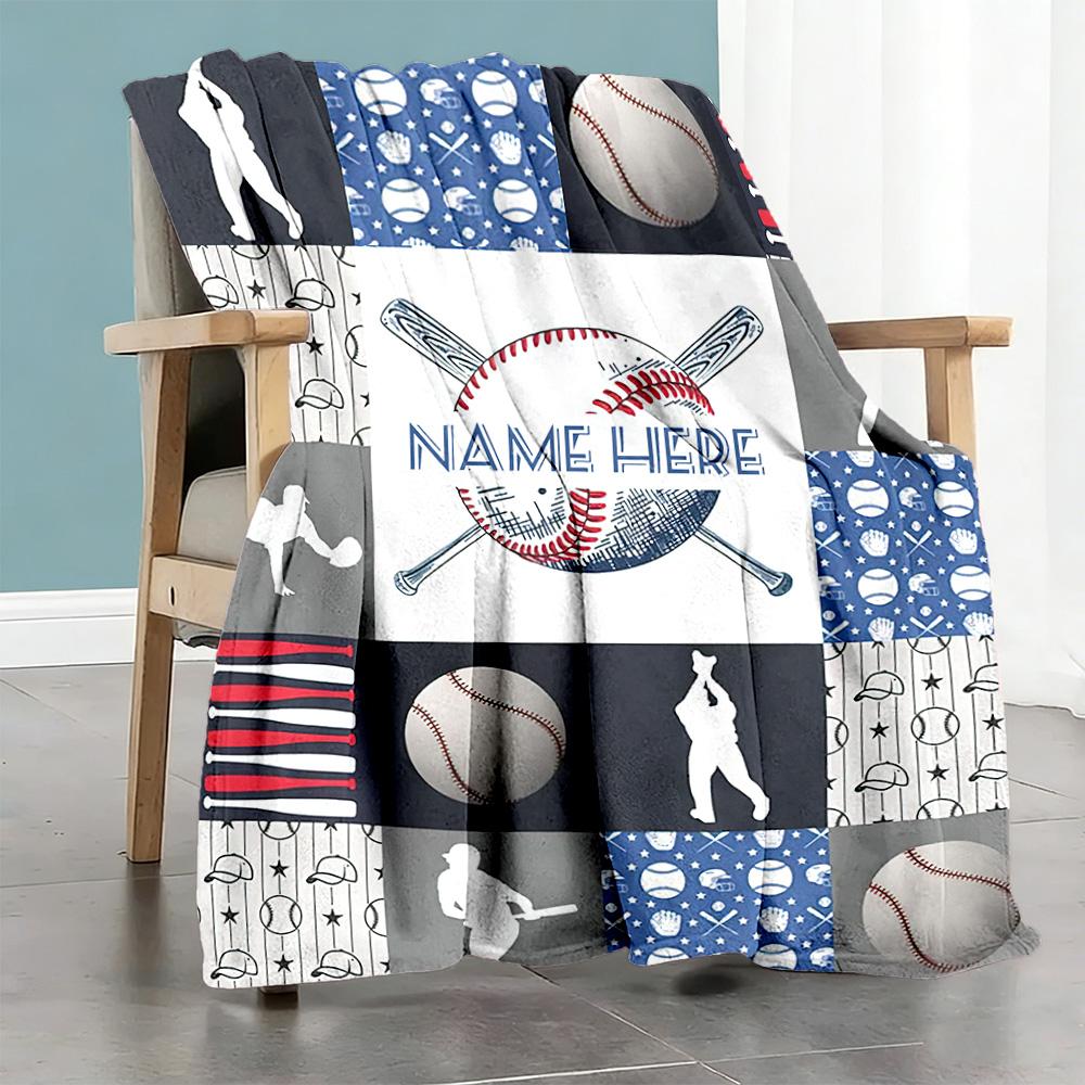 Ball Personalized Text Blanket Cozy Personalized Blanket Soft & Cozy Suitable for Livingroom Chair Living Room Seaside for All Occasions