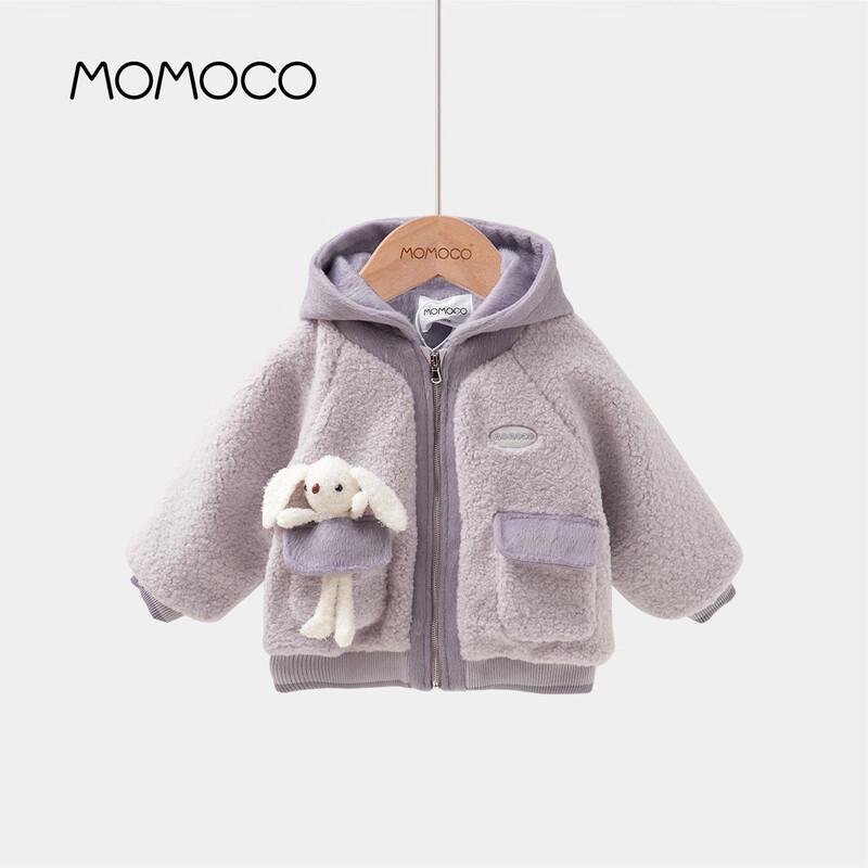 Зимнее пальто с капюшоном из искусственного меха для девочек MOMOCO 110