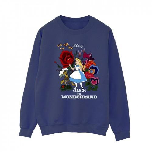Disney Womens/Ladies Alice In Wonderland Flowers Sweatshirt