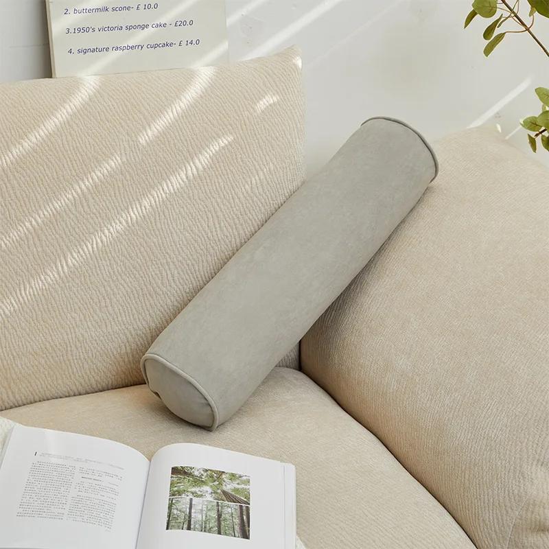 Long Body Pillow Round Cushion Head Leg Back Support Backrest Pillow for Sofa Bed Roll Cushion Removable Washable