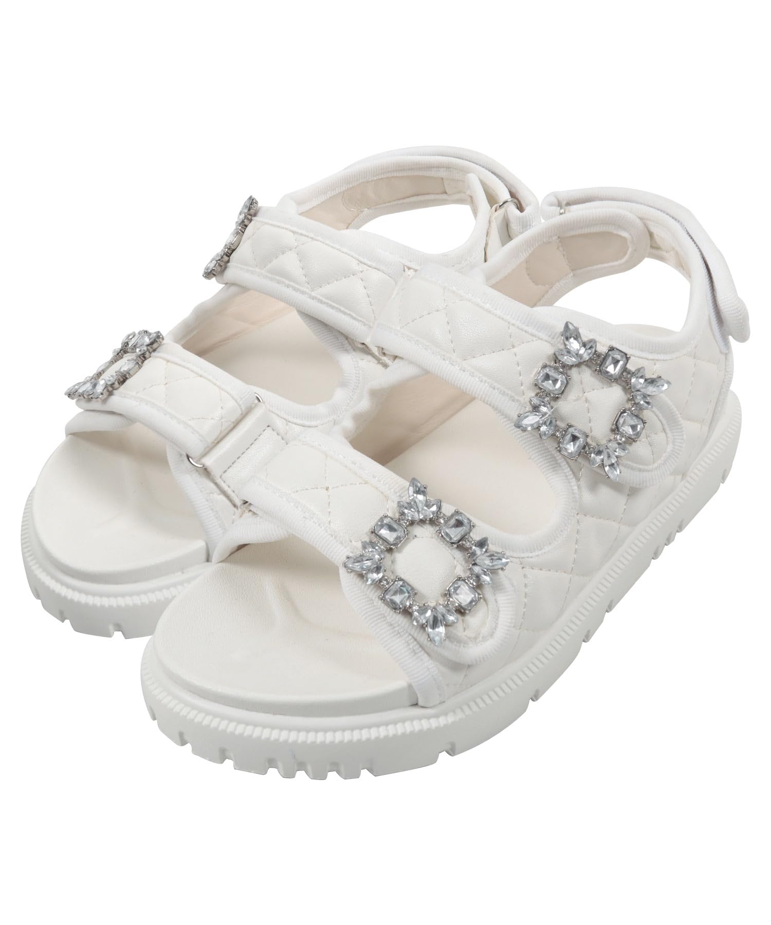 

Босоножки на платформе с драгоценными камнями для спорта Платформа на липучке M Гладкий белый [Kobe Lettuce] Женские, Сандалии, Сандалии, [I2609]