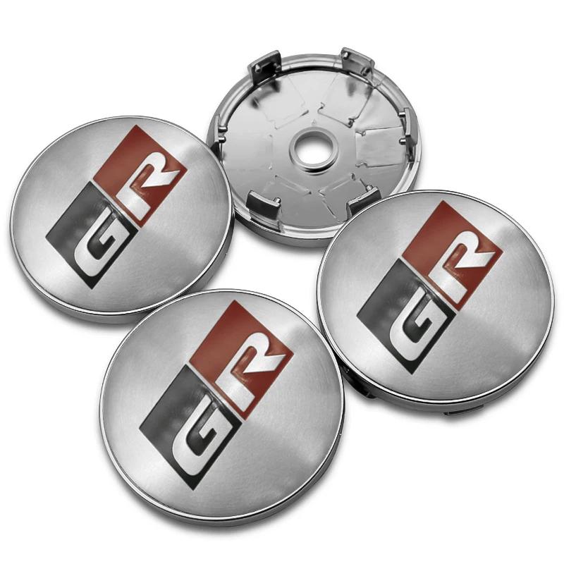 4Pcs 56mm 60mm GR Sport Logo Badge Car Wheel Center Cap Hub Covers Stickers For Toyota Fortuner Verso Prius Hiace Yaris Corolla