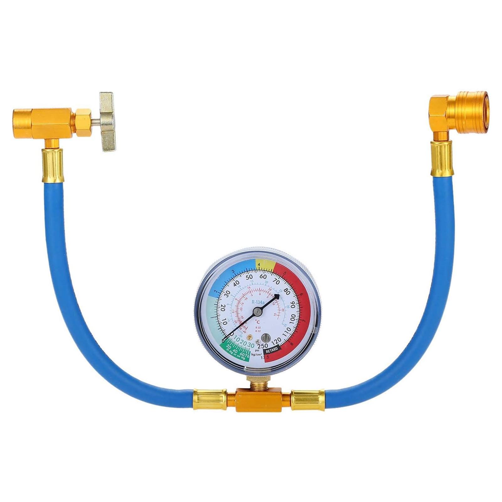 

Комплект шлангов для заправки хладагента R134A AC с манометром, быстроразъемное соединение, подходит для автомобильного кондиционера с хладагентом синий