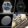 Men Quartz Watch Waterproof Date Week Luminous Wristwatch Stainless Steel Watch Business Clock
