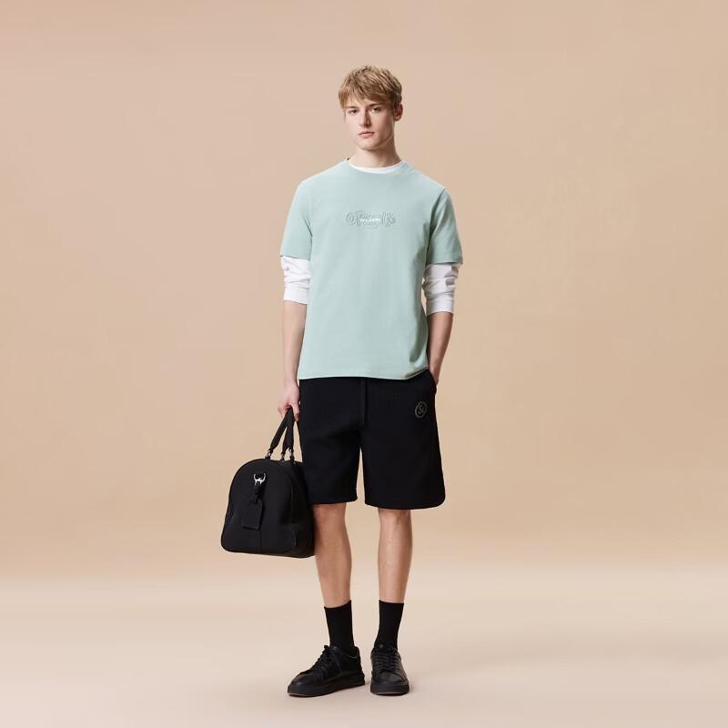 Jack & Jones Men s Summer Textured Jacquard Embroidery Drawstring Shorts XXL