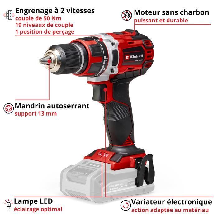 Einhell Professional Perceuse Visseuse sans fil TP-CD 18/50 Li BL Solo PXC (18V, 50 Nm) Livré sans batterie ni chargeur