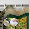 Green Garden Arch Shower Curtain Lush Botanical Design For All Seasons, Contains 12 Hooks, Bathroom Decorative Shower Curtain