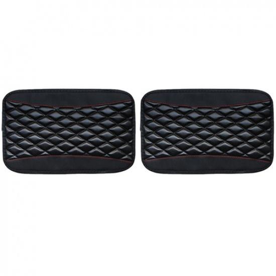 2x Car Leather Armrest Pad Cover Protector Center Console Box Cushion Universal