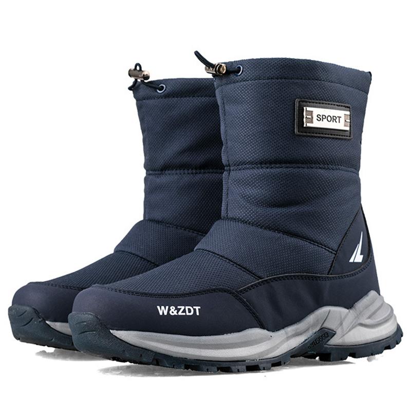 Men's Winter Waterproof Non-Slip Snow Boots Plus Velvet Thick Warm Cotton Shoes