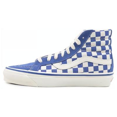 Sk8 Durable Lightweight High-Top Canvas Shoes Unisex Sneakers Blue White VN000CTBMBL